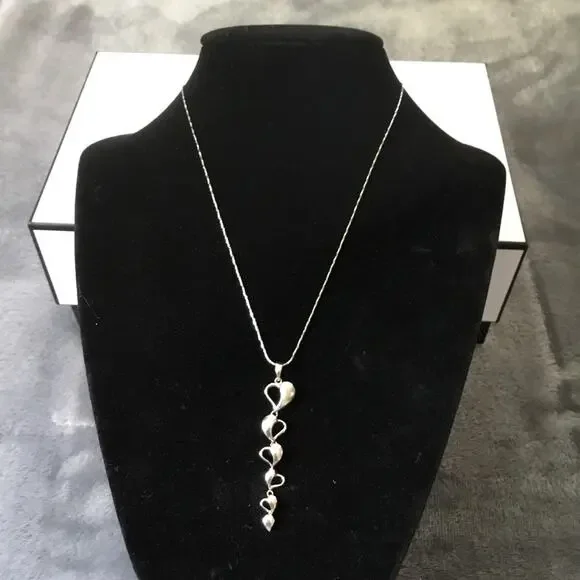 Sterling Silver Multi-Heart Necklace - Picture 2 of 6